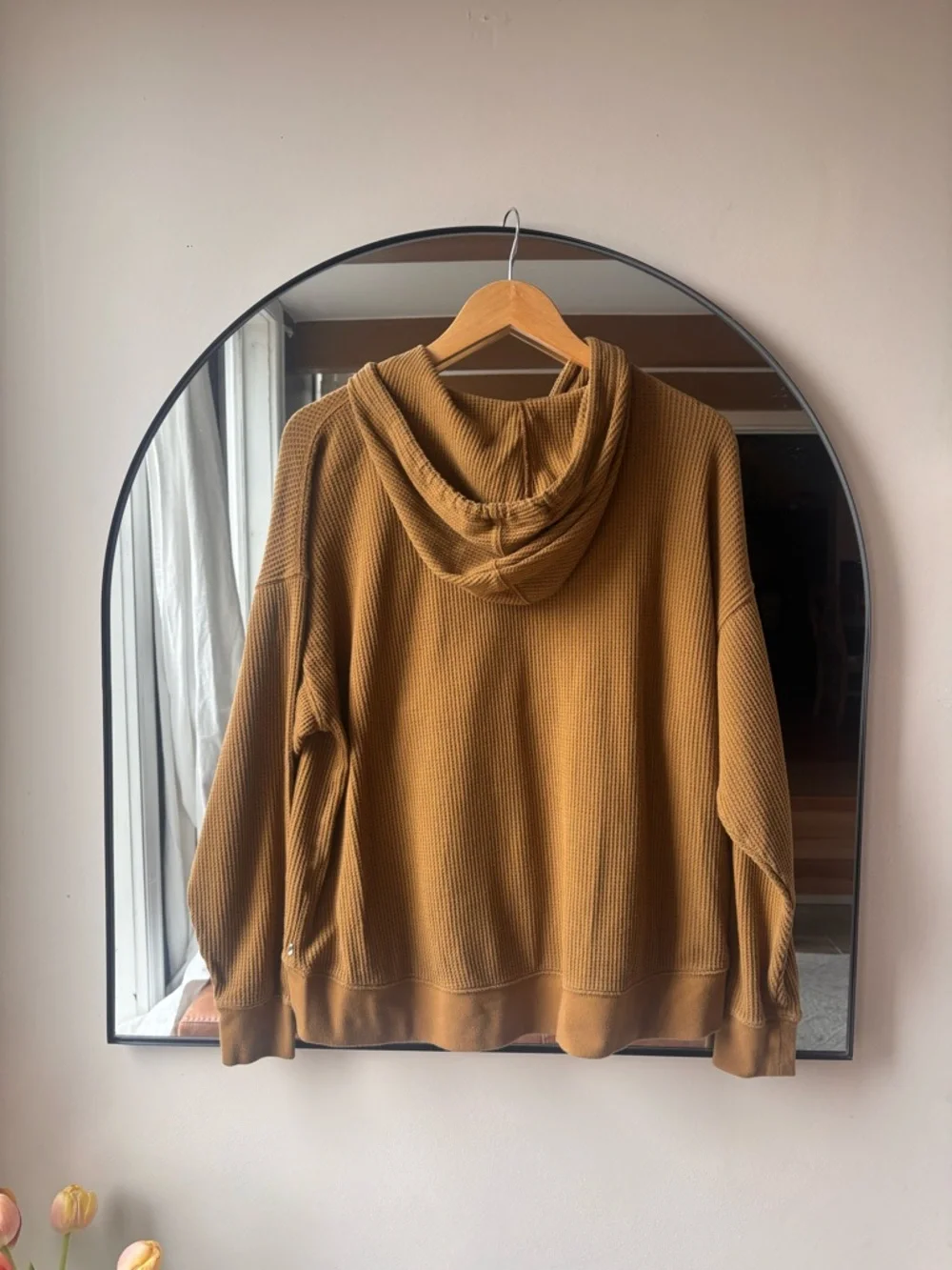 AERIE | waffle knit hoodie | size small - Picture 4 of 5